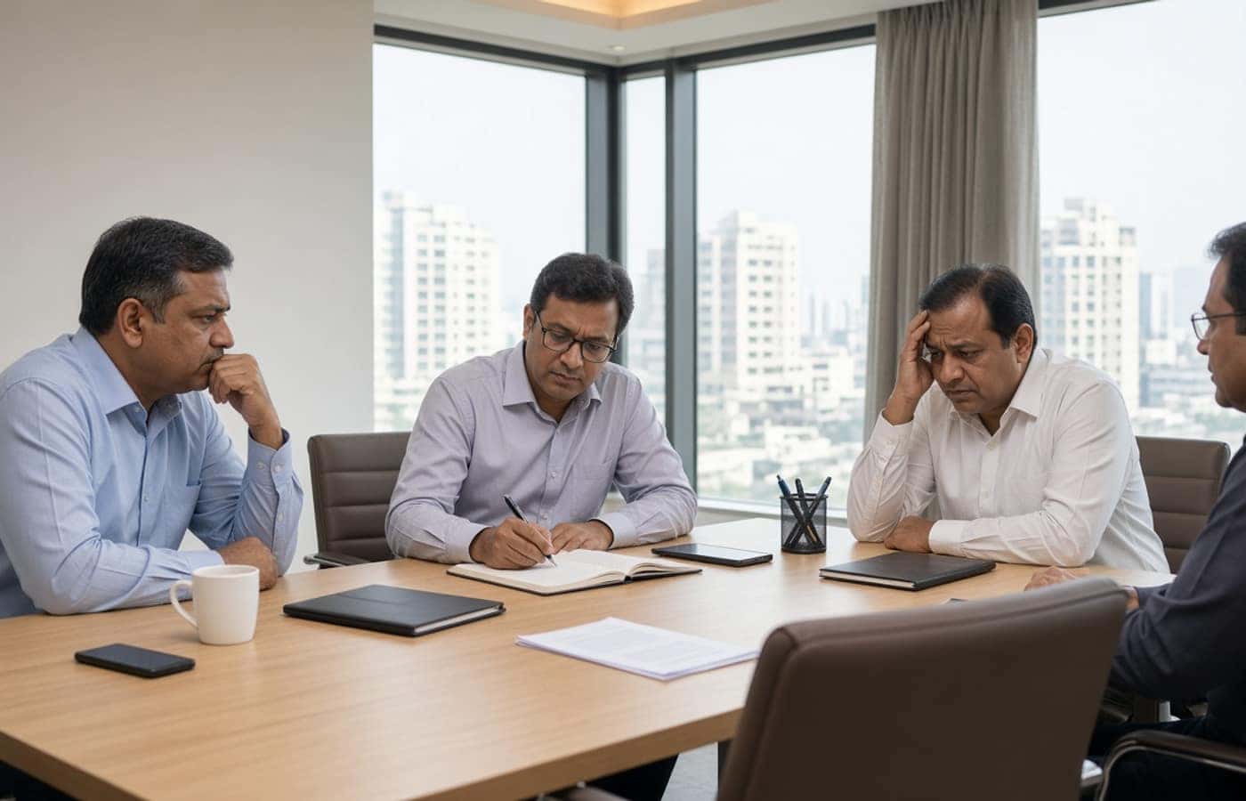 Facility managers discussing workforce challenges in Gurugram