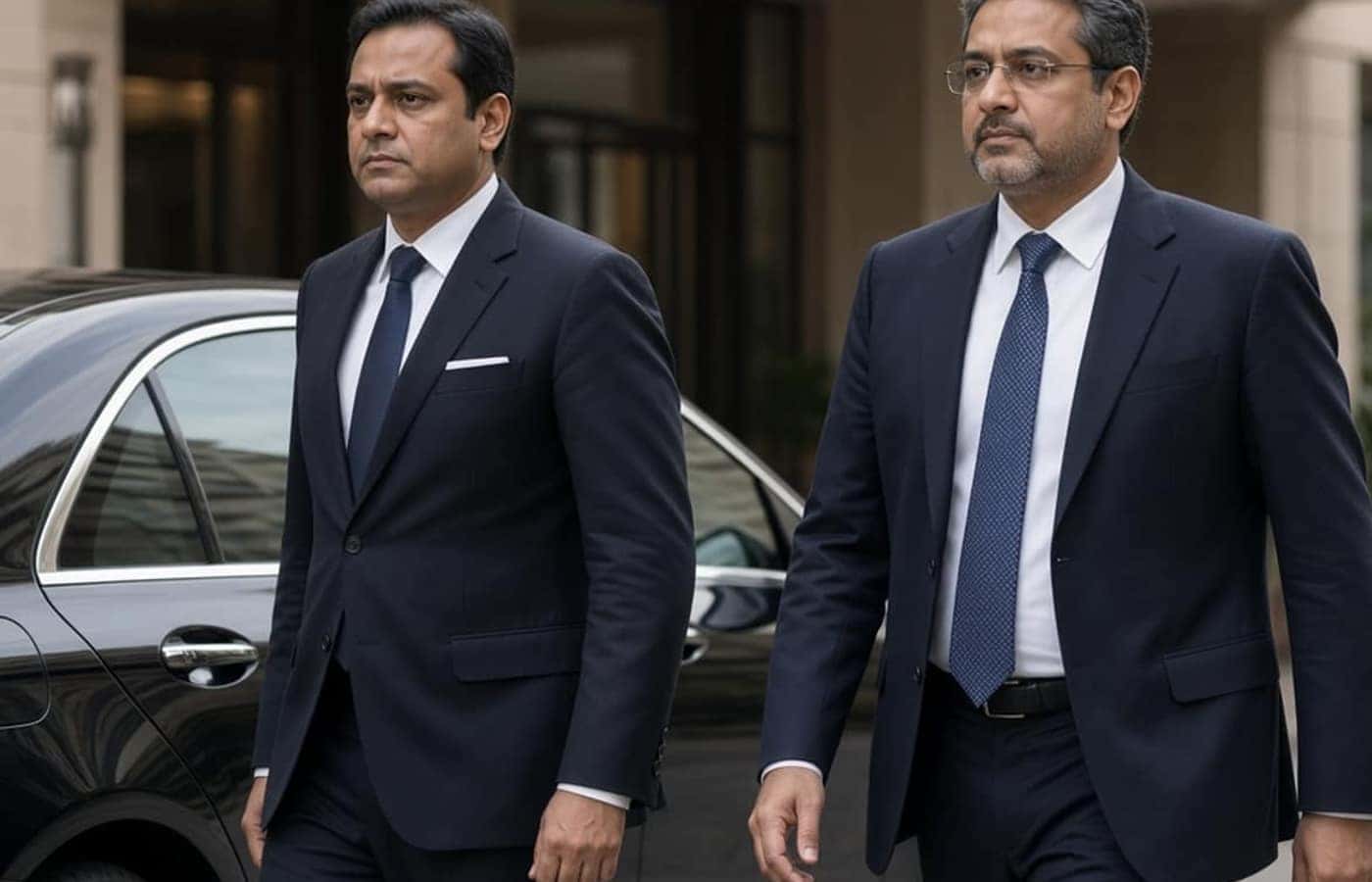 Personal security officer accompanying an executive outside a Gurugram corporate campus