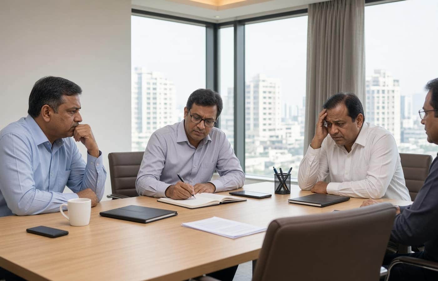 Facility managers discussing workforce challenges in Gurugram