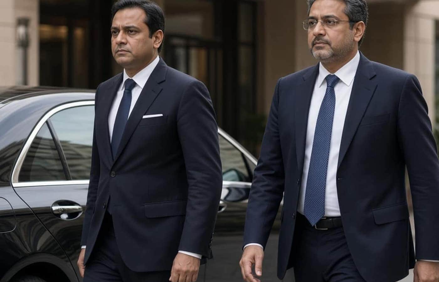 Personal security officer accompanying an executive outside a Gurugram corporate campus