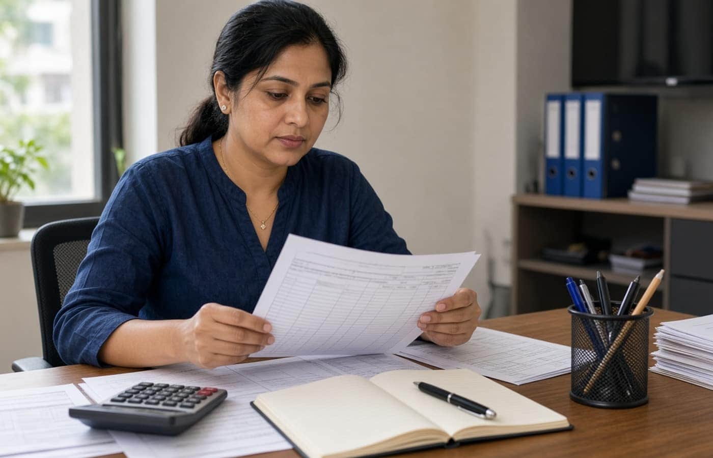 HR reviewing security staffing cost sheets in Delhi NCR