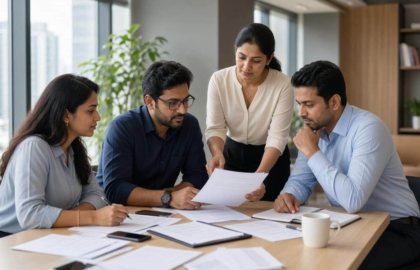 Indian operations team planning manpower deployment in Gurugram